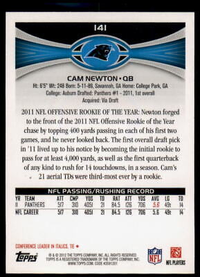 2012 Topps #141 Cam Newton