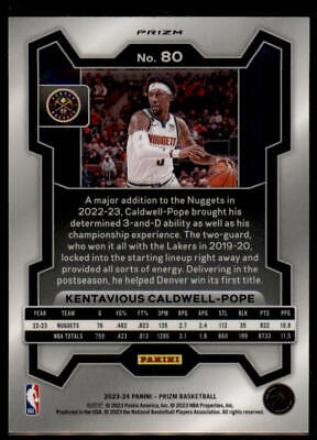 2023-24 Panini Prizm #80 Kentavious Caldwell-Pope Prizms Red Ice