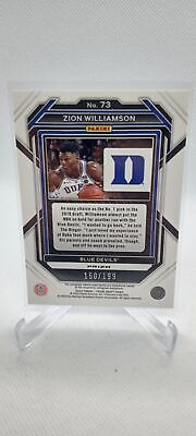 2023 Panini Prizm Draft Picks #73 Zion Williamson Blue #/199