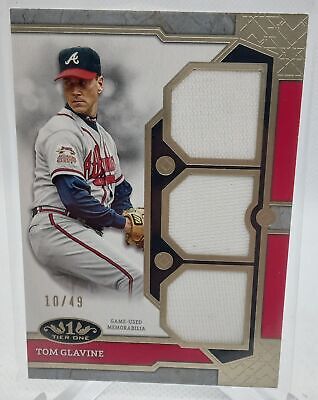 2024 Topps Tier One #T1R-TG Tom Glavine Tier One Relics Triples /49