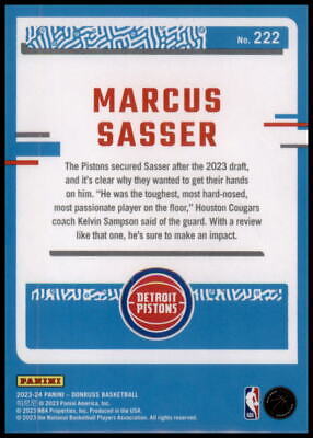 2023-24 Donruss #222 Marcus Sasser Choice Silver Rated Rookie