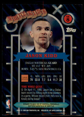 1995-96 Topps #WK8 Jason Kidd Whiz Kids