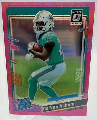 2023 Donruss Optic #269 De'Von Achane Pink Prizm Rated Rookie