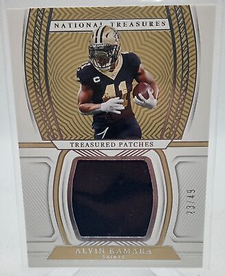 2022 Panini National Treasures #TPA-AKA Alvin Kamara Treasured Patches #/49