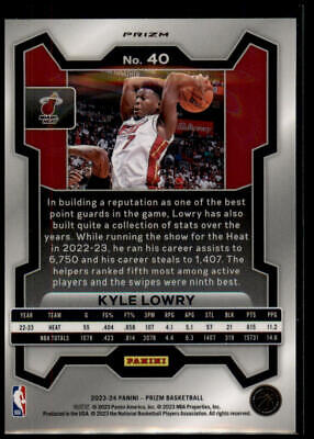 2023-24 Panini Prizm #40 Kyle Lowry Prizms Silver