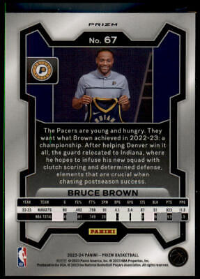 2023-24 Panini Prizm #67 Bruce Brown Prizms Hyper