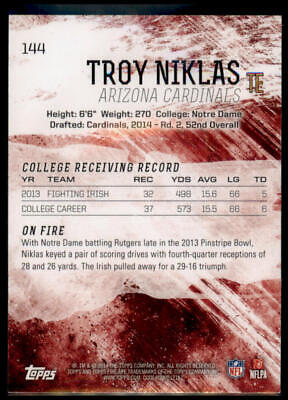 2014 Topps Fire #144 Troy Niklas