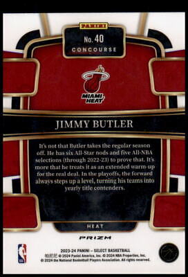 2023-24 Panini Select #40 Jimmy Butler Red Cracked Ice Prizms