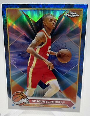 2023-24 Topps Chrome #5 Dejounte Murray Blue Basketball Refractors