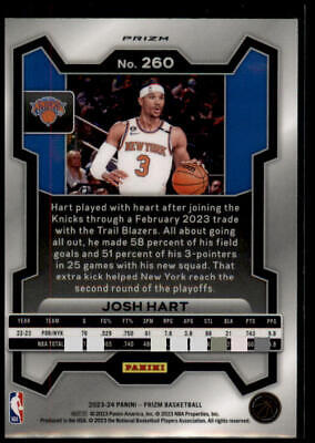 2023-24 Panini Prizm #260 Josh Hart Prizms Silver