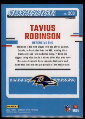 2023 Donruss Optic #208 Tavius Robinson Blue Hyper Rated Rookie