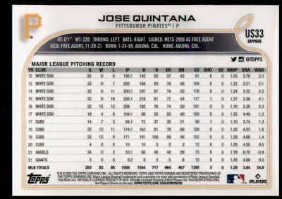 2022 Topps Chrome Update Sapphire Edition #US33 Jose Quintana