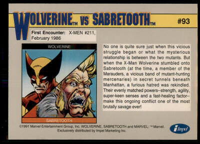 1991 Impel Marvel Universe II #93 Wolverine vs. Sabretooth