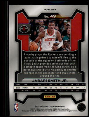 2023-24 Panini Prizm #49 Jabari Smith Jr. Prizms Red Ice