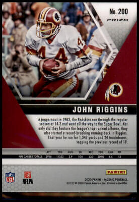 2020 Panini Mosaic #200 John Riggins Prizm Red Red Hobby Exclusive Rare