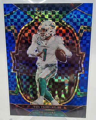 2022 Panini Select #94 Tua Tagovailoa Blue Checkerboard Prizm #/199