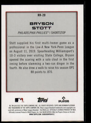 2022 Bowman Platinum #RR-20 Bryson Stott Renowned Rookies