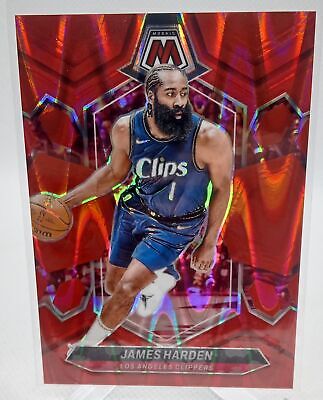 2023-24 Panini Mosaic #152 James Harden Red Seismic #/299