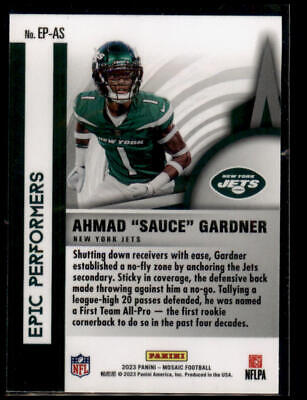 2023 Panini Mosaic #EP-AS Ahmad "Sauce" Gardner Epic Performers