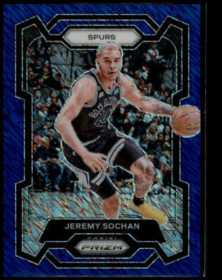 2023-24 Panini Prizm #122 Jeremy Sochan Prizms Blue Shimmer FOTL #/35