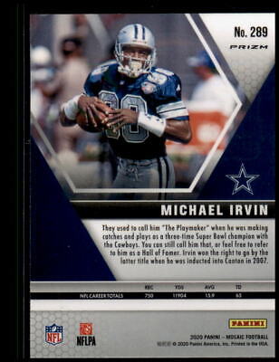 2020 Panini Mosaic #289 Michael Irvin Prizm Camo Pink