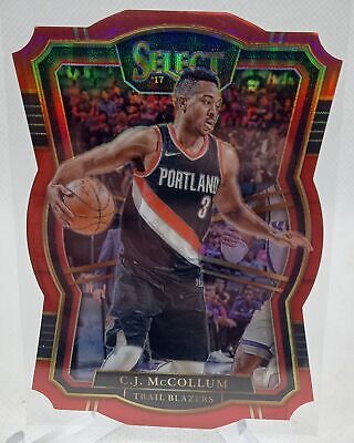 2017-18 Panini Select #191 C.J. McCollum Red Prizms Die Cut #/135