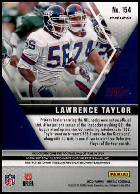 2020 Panini Mosaic #154 Lawrence Taylor Prizm Red Red Hobby Exclusive Rare