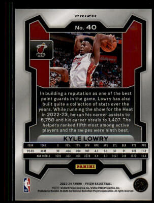 2023-24 Panini Prizm #40 Kyle Lowry Prizms Red Ice