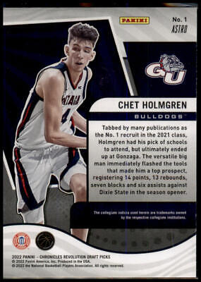 2022 Panini Chronicles Draft Picks #1 Chet Holmgren Revolution Astro Rookie