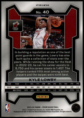 2023-24 Panini Prizm #40 Kyle Lowry Prizms Hyper