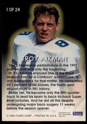 1994 Fleer #1 Troy Aikman Fleer All-Pros