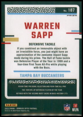 2023 Donruss Optic #187 Warren Sapp Holo