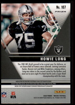 2020 Panini Mosaic #107 Howie Long Prizm Red Hobby Exclusive Rare