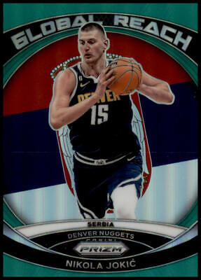 2023-24 Panini Prizm #3 Nikola Jokic Global Reach Prizms Green