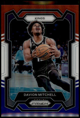 2023-24 Panini Prizm #227 Davion Mitchell Prizms Red White and Blue