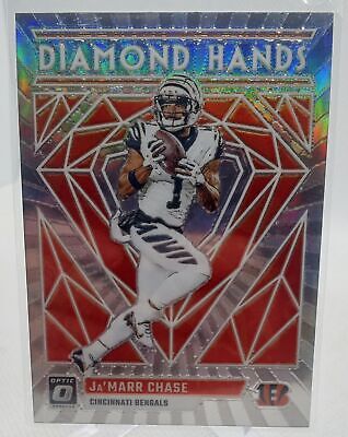 2023 Donruss Optic #DH-JC Ja'Marr Chase Diamond Hands Silver Prizm