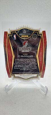 2020-21 Panini Select #122 CJ McCollum Maroon Prizms Die Cut #/175