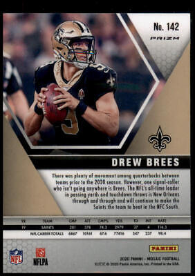 2020 Panini Mosaic #142 Drew Brees Prizm Camo Pink