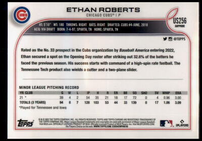 2022 Topps Chrome Update Sapphire Edition #US256 Ethan Roberts Rookie