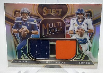 2023 Panini Select #MU-RWI Russell Wilson Multiverse Prizm Dual Patch #/99