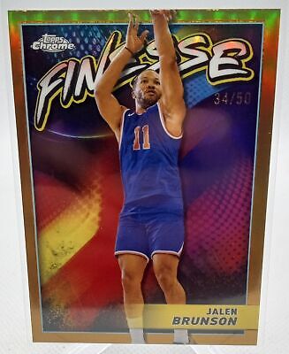 2023-24 Topps Chrome #F-14 Jalen Brunson Finesse Gold Refractor /50