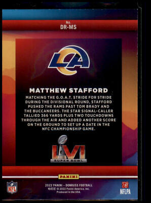 2022 Donruss #DR-MS Matthew Stafford Road to the Super Bowl Divisional Round