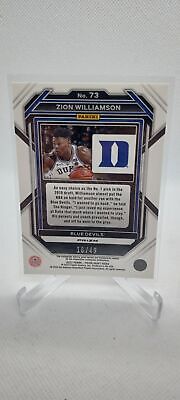 2023 Panini Prizm Draft Picks #73 Zion Williamson Orange Pulsar #/49