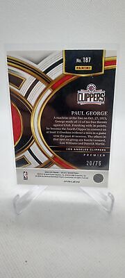 2023-24 Panini Select #187 Paul George White Disco Prizms #/75