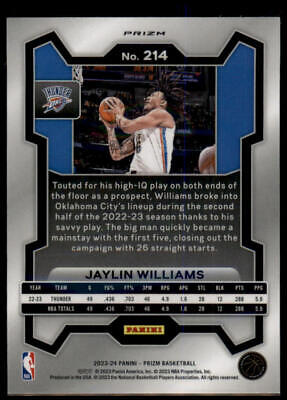 2023-24 Panini Prizm #214 Jaylin Williams Prizms Red Ice