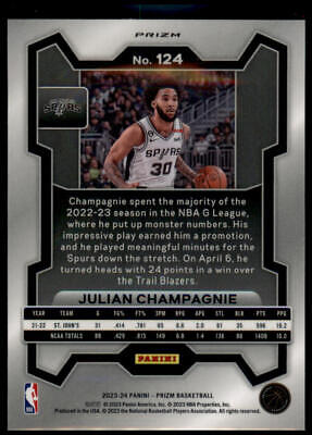 2023-24 Panini Prizm #124 Julian Champagnie Prizms Red Ice