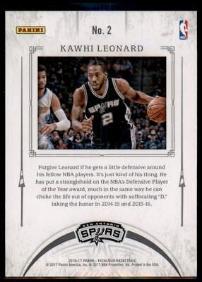 2016-17 Panini Excalibur #2 Kawhi Leonard Jousting