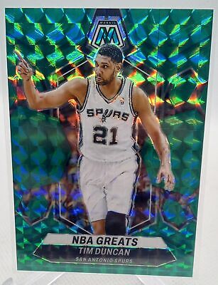 2023-24 Panini Mosaic #291 Tim Duncan NBA Greats Green Prizm /75