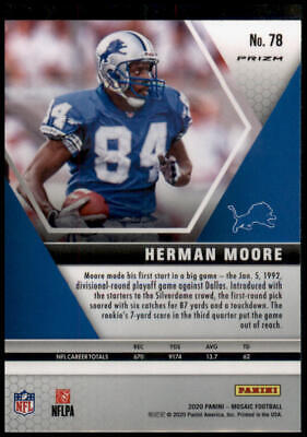 2020 Panini Mosaic #78 Herman Moore Prizm Reactive Gold