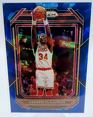 2022-23 Panini Prizm #290 Hakeem Olajuwon Prizms Blue Ice #/125